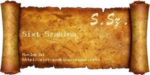Sixt Szabina névjegykártya